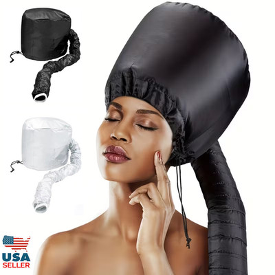 Professional Soft Bonnet Hood Hair Blow Dryer Drying Cap Hat for Home or Travel