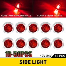 3/4" Strobe + Steady Red LED Marker Lights Dual Modes Warning Flash Lamp10-50x