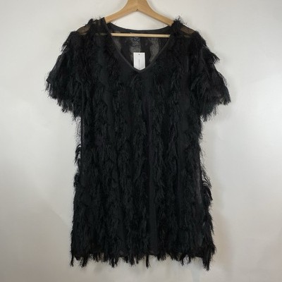 Whimsigoth Grunge Avante garde Witchy Dark Fairy Fringe Womens Dress Size 4