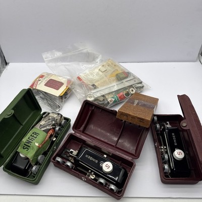 Vintage Sewing Lot Singer Attachments Buttonholers & Gingher 7.5  Pinking Shears