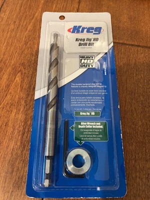 Kreg Jig HD Stepped Tip Drill Bit w Depth Collar & Wrench KJD/HD Made in USA