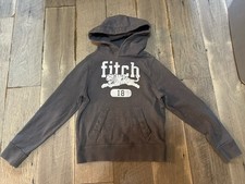 abercrombie kids muscle fit gray logo hoodie sweatshirt size S