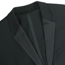 Men's 44 R Hugo Boss Black Satin Lapel 100 Schurwolle Pure Wool Tuxedo Suit