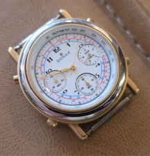 DONAX CHRONOGRAPH steel gold 38mm quartz from 80' NEW OLD STOCK