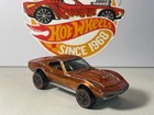 Hot Wheels Redline Custom Corvette - Orange - Brown Int - US - 1968
