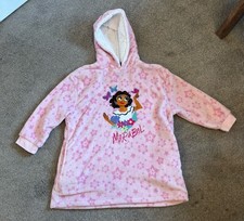 Primark Disney Encanto Mirabel Pink Girls Fleece Snuddie/Snuggle Hoodie (S/M)