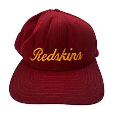 Vintage 80s 90s New Era Dupont Visor Washington Redskins Script Snapback Hat Cap