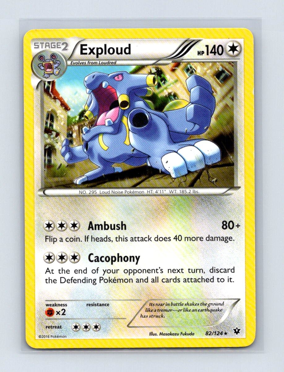 Exploud 82/124 Rare Fates Collide Pokemon Lightly Played