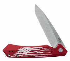 Case xx Knives Kinzua U.S. Flag 10804 Red Aluminum S35VN Steel Pocket Knife
