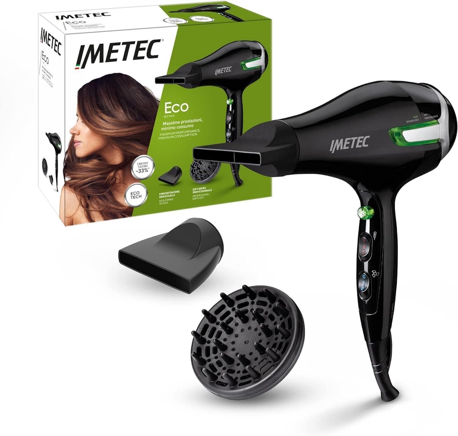 Imetec ECO SE9 1000 Asciugacapelli Con Tecnologia Eco Technology 1400W 11657-Ime