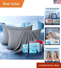 Cooling Pillowcase Set of 2 for Hot Sleepers Breathable Skin Hair Protection