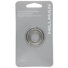 Hillman 701288 Tempered Steel Assorted Split/Cable Key Ring