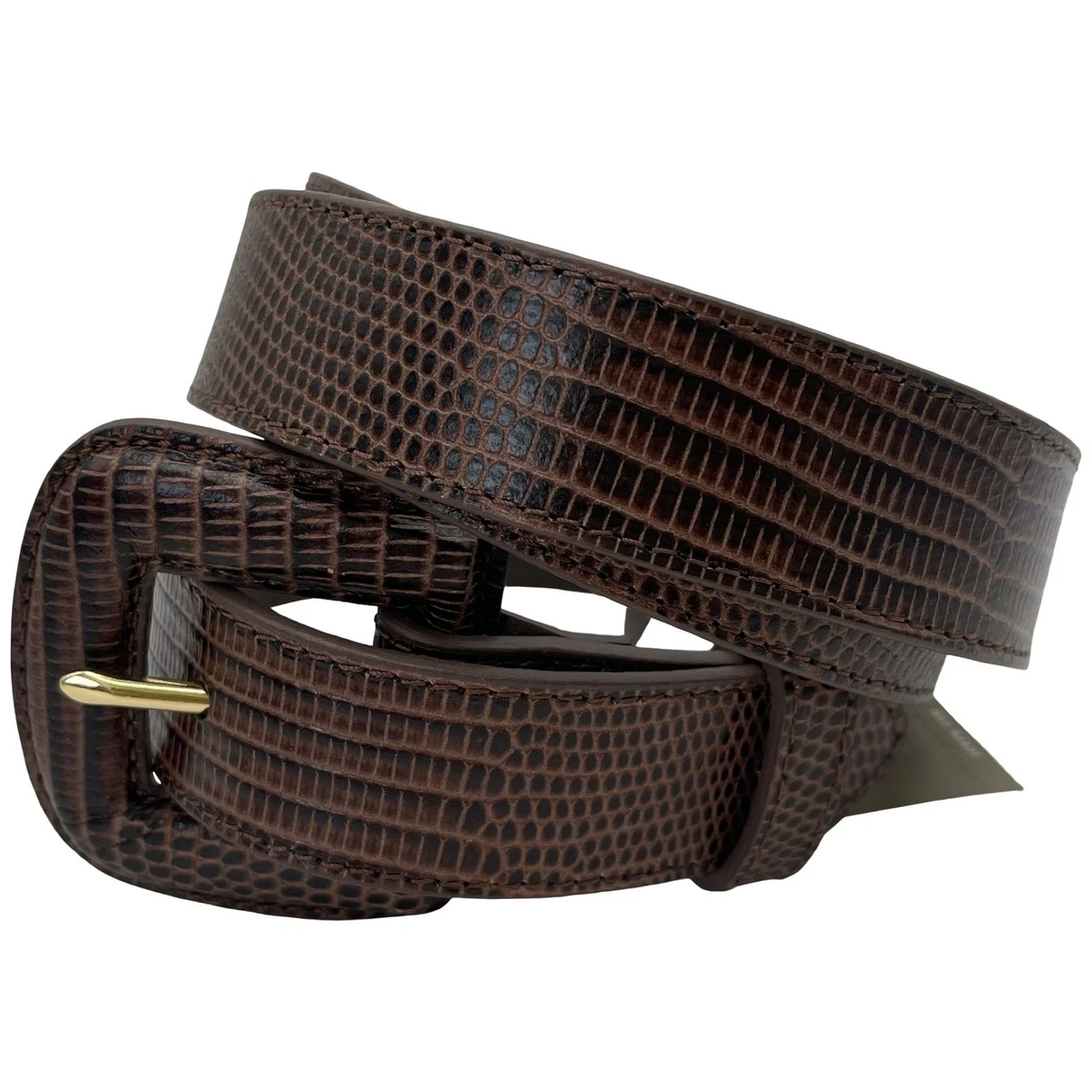 J. Crew made in England Brown cut out rivet designed leather belt | size Medium Western Buckle Belt In Italian Leather For Women | J.Crew main image 2