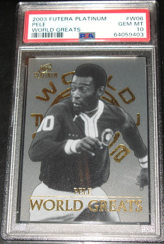 2003 Futera Platinum World Greats Pele PSA 10 GEM #W06 Acetate New York Cosmos