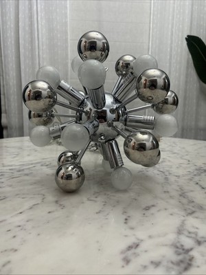 Vintage MCM Style Chrome Sputnik Light Fixture Lamp Mid Century Modern  Space Age