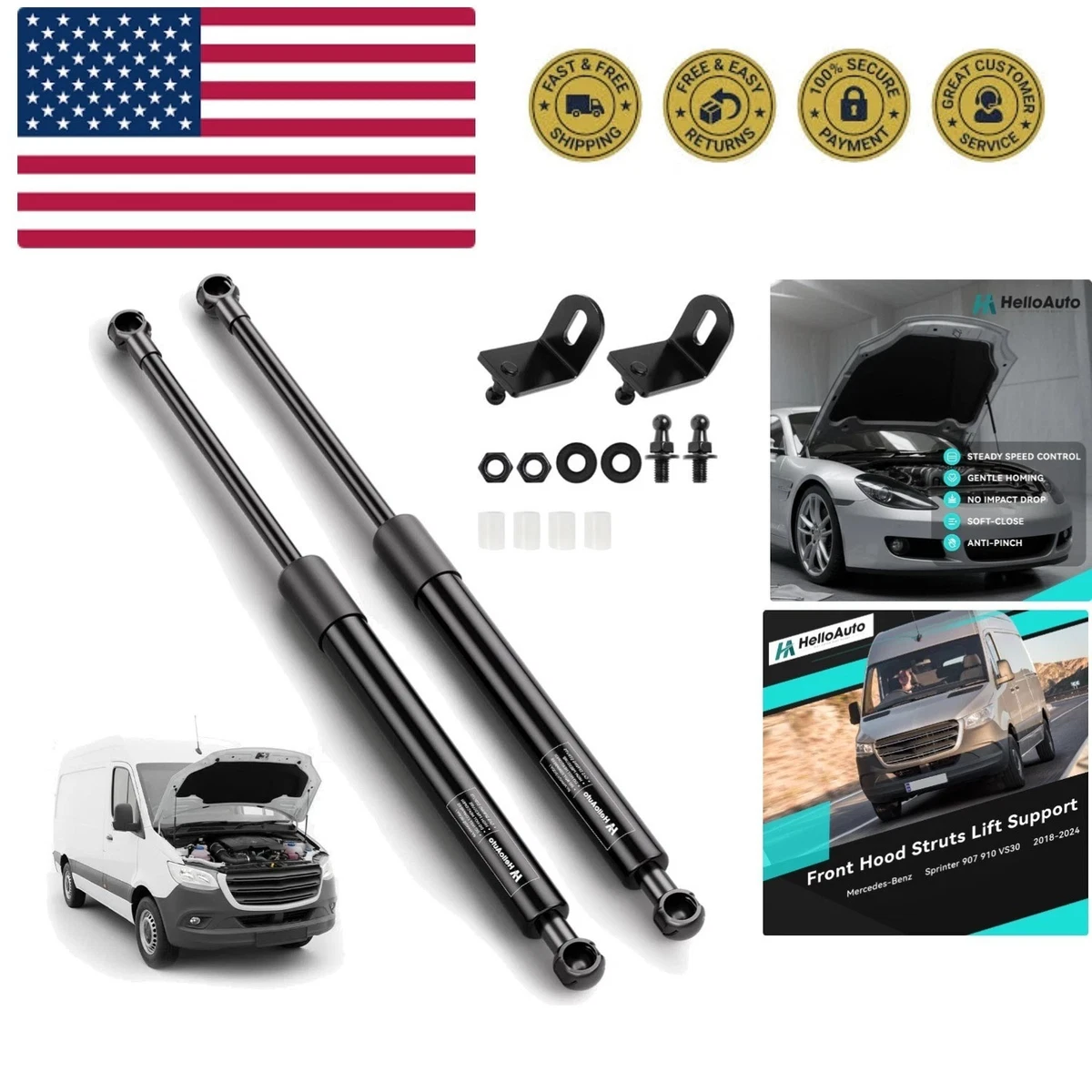 Demper Hood Bonnet Struts Voor Mercedes Voor Benz Voor Sprinter 907 910