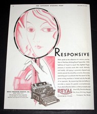 1930 OLD MAGAZINE PRINT AD, THE ROYAL TYPEWRITER CO, EASY-WRITING & RESPONSIVE! thumbnail