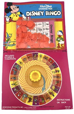 Rare Vintage Walt Disney Character Bingo Game Sealed With Cards Wheel & Markers