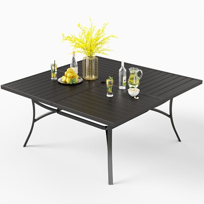60 inch outdoor patio dining table umbrella Sundale for 6, Metal Outdoor Dining Table with 2" Hole, 60" Rectangular Outdoor Tables for Backyard, Yawn, Garden : Patio, Lawn & Garden 41037218 / 39962431 Matching chairs available 60''x60'' Outdoor Dining Table Square