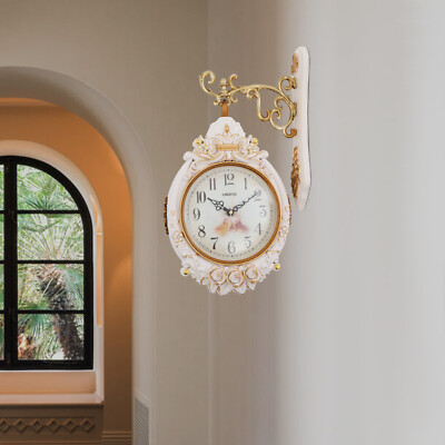 Double-Sided Wall Mounted Clock Accurate Pointer Clock Vintage Hanging Clock NEW