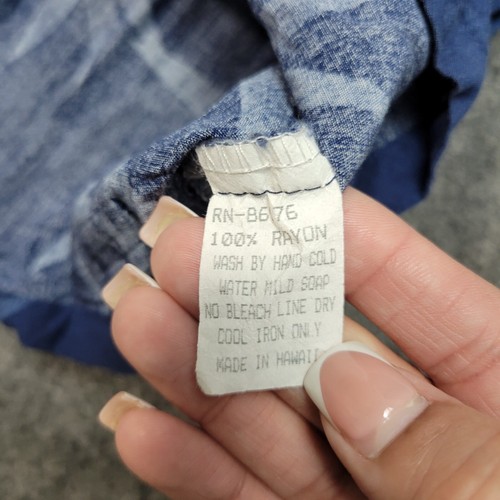 Vintage Paradise Found Hemd Herren 2XL Blau Hawaii Bambus Made In Hawaii Resort - Bild 8 von 8