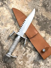 Custom Handmade D2 steel Mirror Polished Fixed Bowie Survival Knife