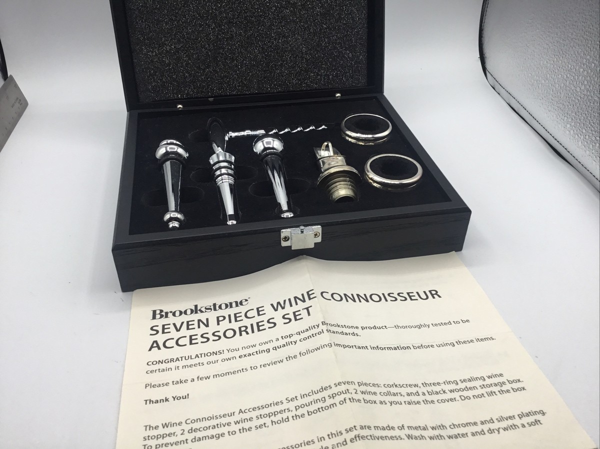 Brookstone 7 Piece Wine Connoisseur Accessories Set Corkscrew