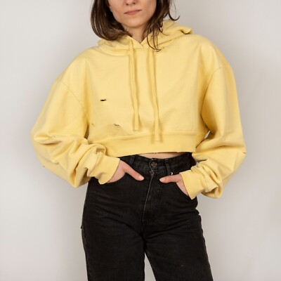 FLEECE & FADE OUT, Yellow hoodie for women, 100% cotton,The Kooples Brand