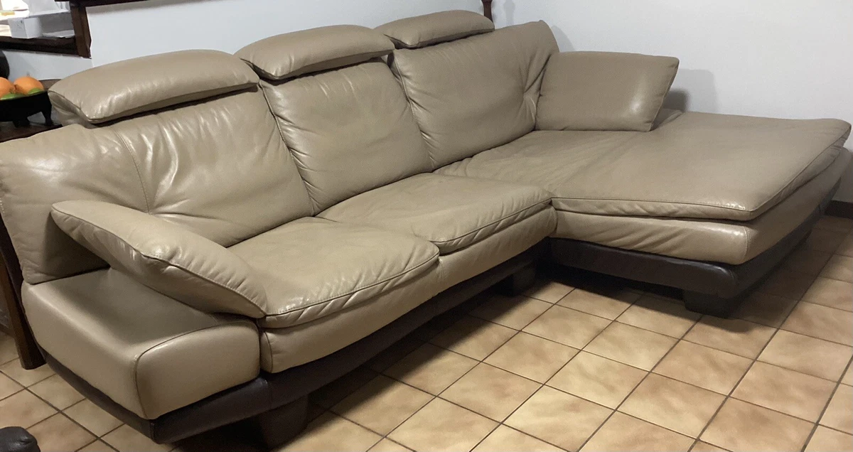 Canapé Cuir Beige 2-3 Places + 2 Fauteuils Assortis – TBE – Confort Adulte
