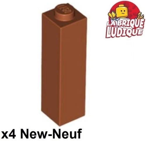 Lego 4x Stein Brick 1x1x3 Säule Balken dunkelorange 14716 NEU
