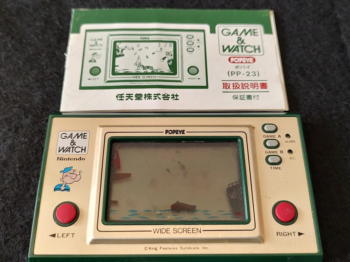 Vintage Nintendo Game & Watch POPEYE Handheld game w/Manual set