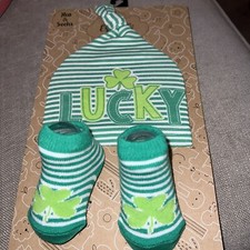 Baby Essentials St Patrick Day Hat Socks 0-6 Months