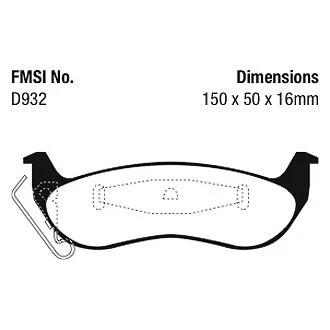 Pastillas de freno traseras EBC Redstuff cerámica bajo polvo para 03-11 Lincoln Town Car Foto 3 de 4