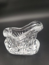 Sleigh Crystal Holiday Votive Candle Holder/ Small Bowl Made In USA Vintage