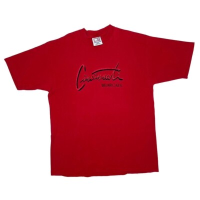 Vintage Crable NCAA CINCINNATI BEARCATS College besticktes T-Shirt Large rot