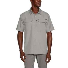Eddie Bauer Men's Short Sleeve Woven Tech Shirt Size S Grey