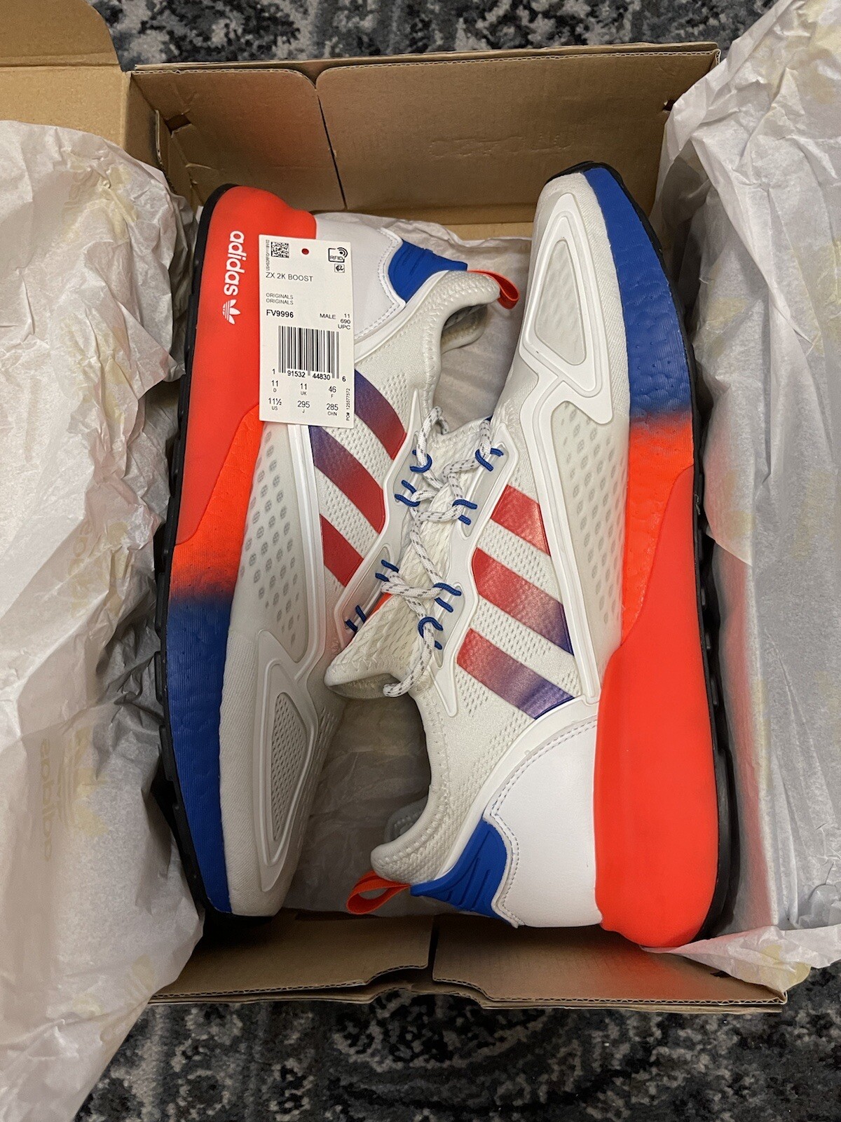 Adidas ZX 2K Boost “Solar Blue Red” Colorway Size 11.5 FV9996 *Pre-Owned*  191532448306 | eBay