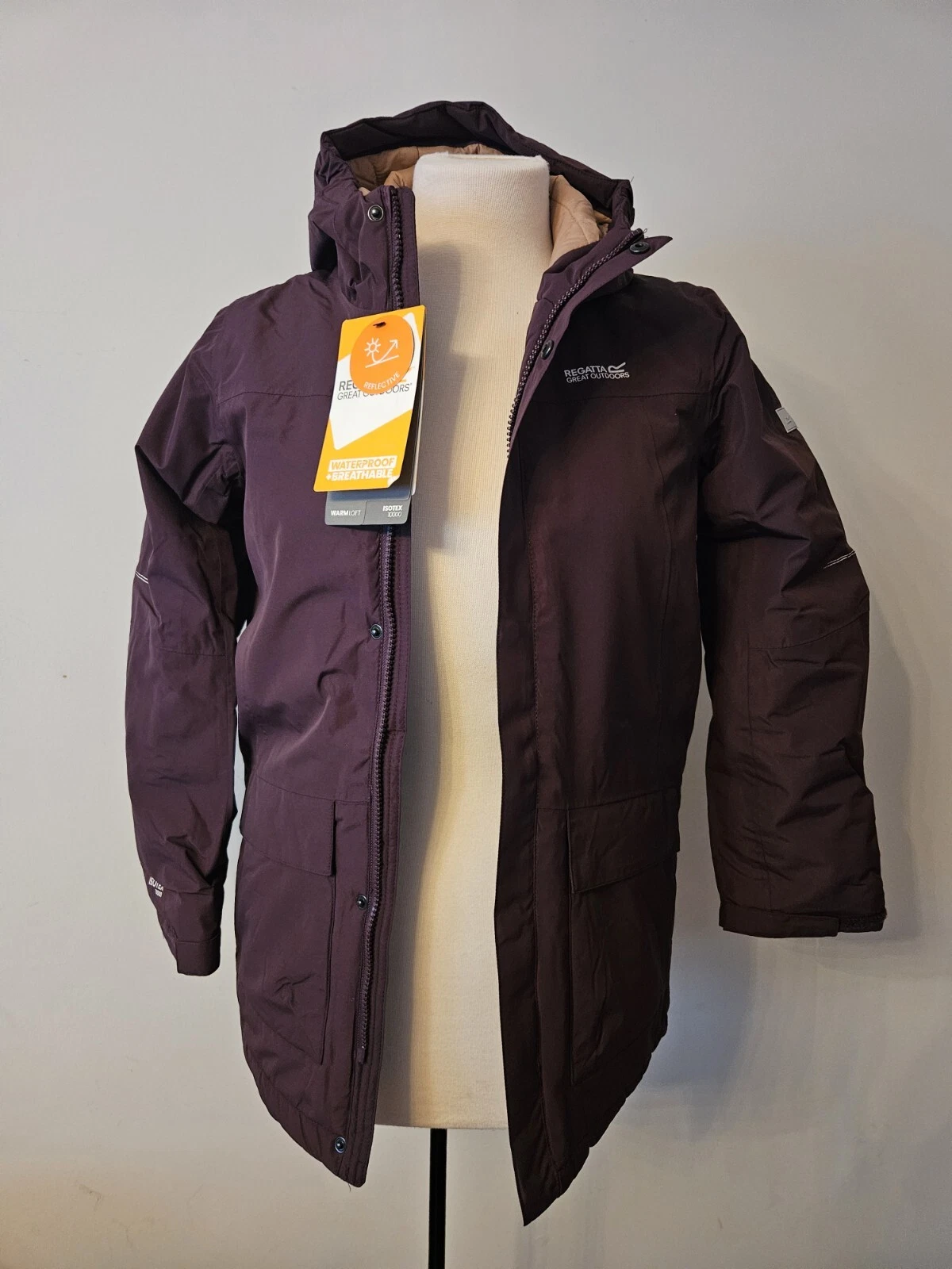 Regatta Isotex 10000 Childs Waterproof Jacket Deep Plum Size 11-12 Years