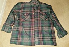 Back Packer Men's Flannel Green Plaid Button Down Shirt Vintage 80s 90s XL