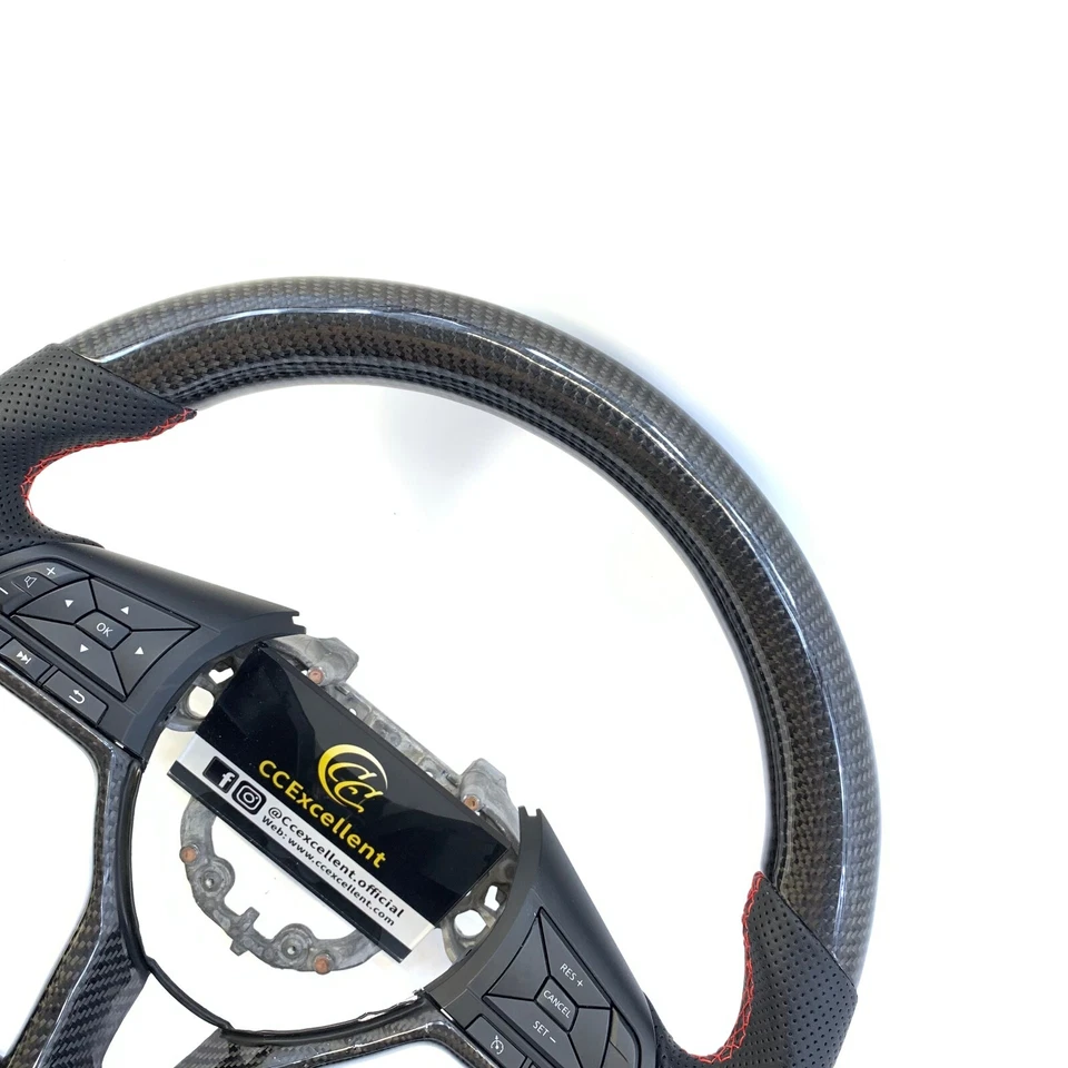 Volante de fibra de carbono real Sylphy Altima Versa Sentra 2019-2025 Foto 3 de 4