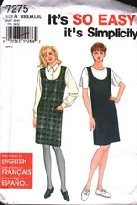 7275 Simplicity Vintage SEWING Pattern Misses 1990s Easy Semi Fitted Jumper XL