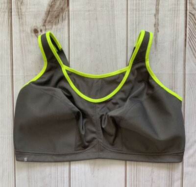 Glamorise Sports Bra Size 50DD Full Figure No Bounce Camisole Wireless Gray 1066