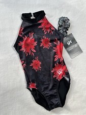 NEW Simone Biles GK Elite LEOTARD Gymnastics FLOWER Bling Flower RED Size: AS
