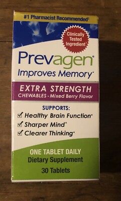 Prevagen Extra Strength 20mg 30 ct Mixed Berry  Chewables for Brain Health NEW