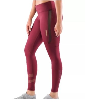 Virus Action Sport Performance Compression Leggings Maroon SZ S
