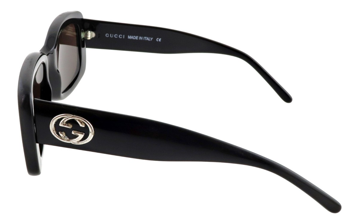 Vintage GUCCI GG2407/S 807 51mm Thick Black GG Sunglasses Italy
