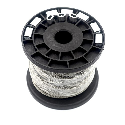 50 ft 304 Acciaio Inox Cavo Filo Diametro 1/8 Pollice 3 mm con 10 pz... - Foto 2 di 5