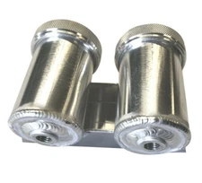 🔥AN-4 4AN 7/16"x20 Double Aluminium Brake Clutch Fluid Reservoir Pot Natural