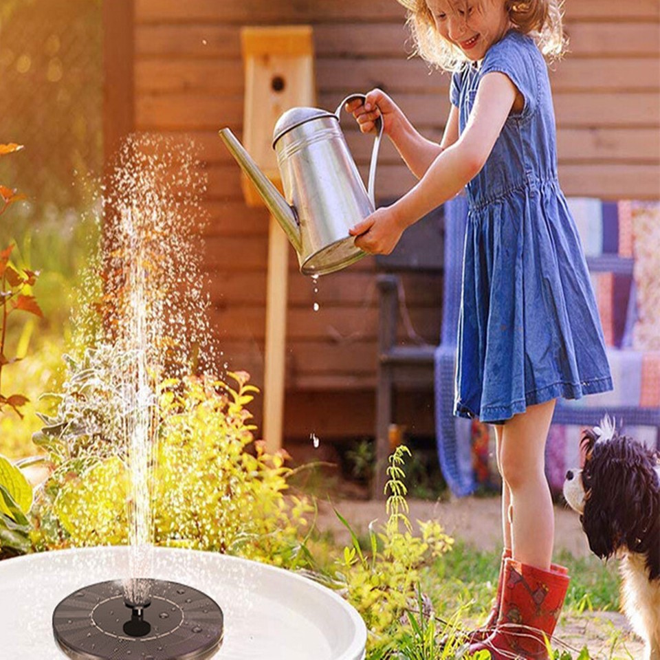 Outdoor Floating Solar Powered Waterfall Fountain Garden Water Pump