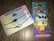 Claire s Best Friend Bff Heart Bracelet Jewelry Lip Gloss Keychain Backpack Clip